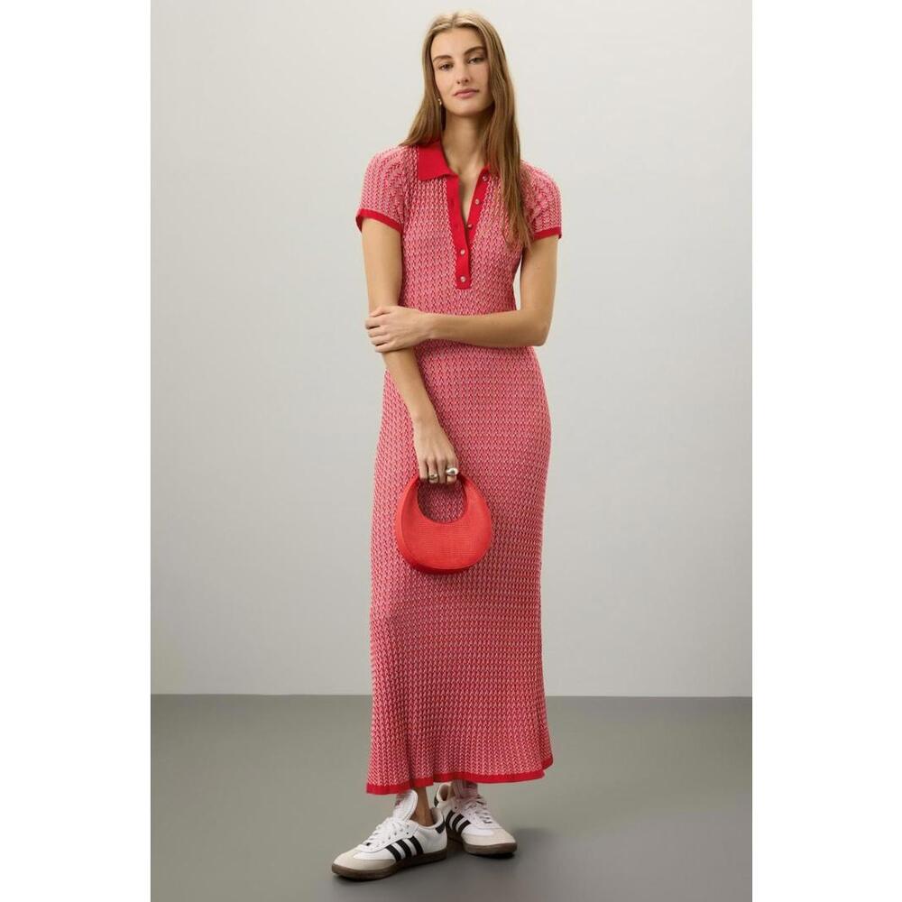 Maje Red Polo Midi Dress Size 40